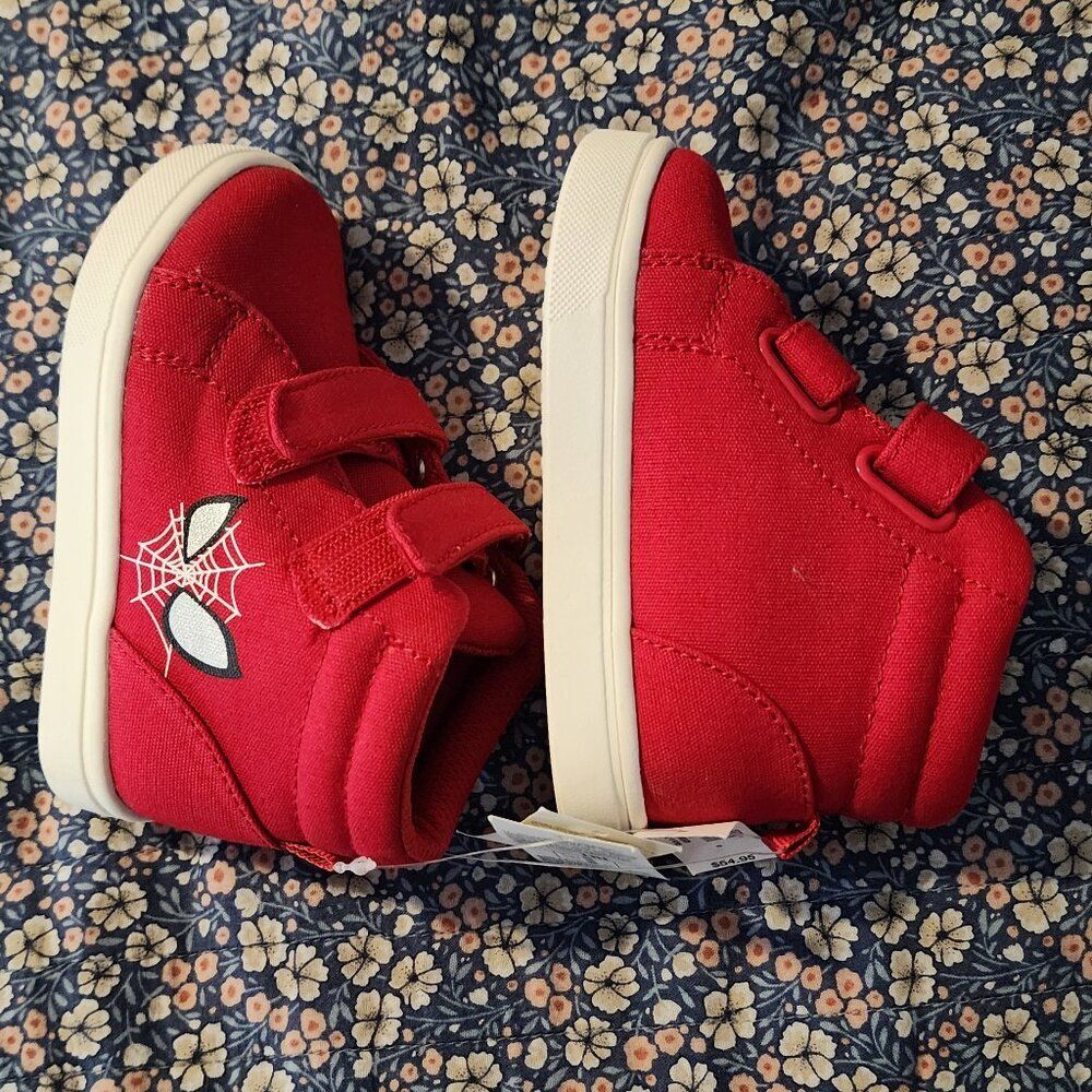 NWT Baby Gap Size 6 Spiderman High Top Sneakers